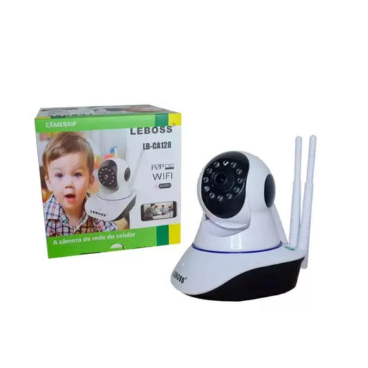 Câmera Ip Sem Fio 360° 3 Antenas Hd Wifi Visão Noturna Alarme